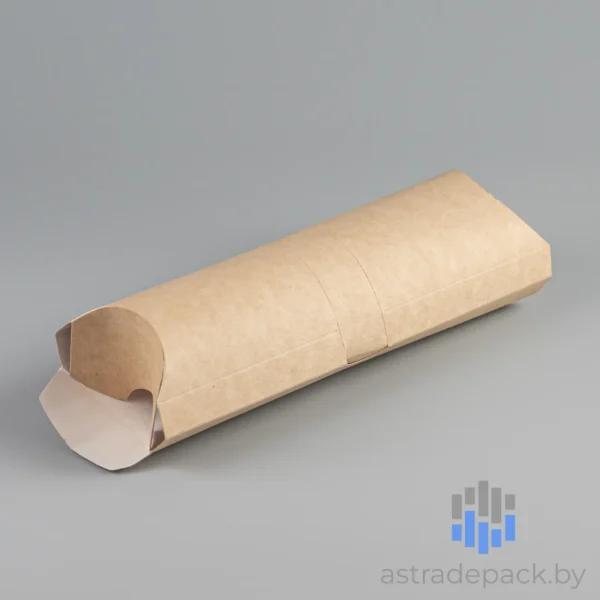 Артикул: PILLOW. Упаковка для шаурмы. Цвет: белый / крафт. Размер: 200/70/55 мм. Россия / Украина.